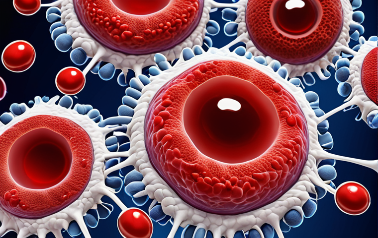 **A vibrant illustration showcasing the key components of blood (red blood cells, white blood cells, platelets) flowing through a blood vessel, with labels highlighting their respective functions: oxygen transport, immune defense, and blood clotting. Style: Educational, colorful, and visually appealing.**
